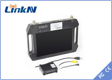 पोर्टेबल COFDM वीडियो रिसीवर बैटरी चालित HDMI CVBS डिस्प्ले डायवर्सिटी रिसेप्शन AES256 DC 12V के साथ