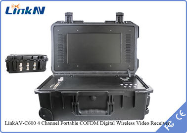 बैटरी और डिस्प्ले के साथ पोर्टेबल COFDM वीडियो रिसीवर AES256 एन्क्रिप्शन उच्च संवेदनशीलता 106dBm@2MHz