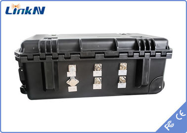 COFDM सूटकेस वीडियो रिसीवर 4-चैनल IP65 बैटरी और डिस्प्ले के साथ AES256 H.264 DC 12V