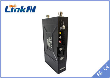 1-3km शरीर में पहना जाने वाला पुलिस वीडियो ट्रांसमीटर COFDM QPSK HDMI और CVBS H.264 कम विलंब AES256 एन्क्रिप्शन