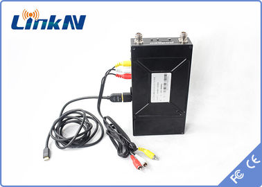 सैन्य COFDM वायरलेस वीडियो सिस्टम AES256 एन्क्रिप्शन HDMI और CVBS H.264 2-8MHz बैंडविड्थ बैटरी संचालित